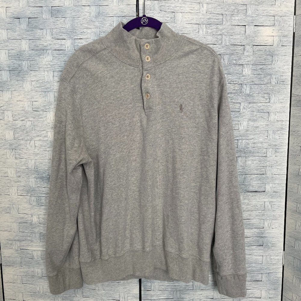 Polo by Ralph Lauren Gray Henley Pullover Sweatshirt